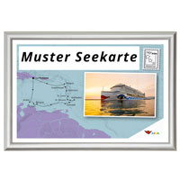 Seekarte im Rahmen 30x45